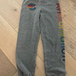 Aviator Nation Gray Sweatpants with Rainbow Logo